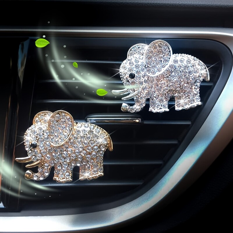 4 dalių Crystal Elephant automobilio oro gaiviklis, ventiliacijos gnybtas, automobilio difuzorius Kalnų krištolinis deimantinis pelėda, automobilio apdaila, automobilio interjeras „Bling“ moterims