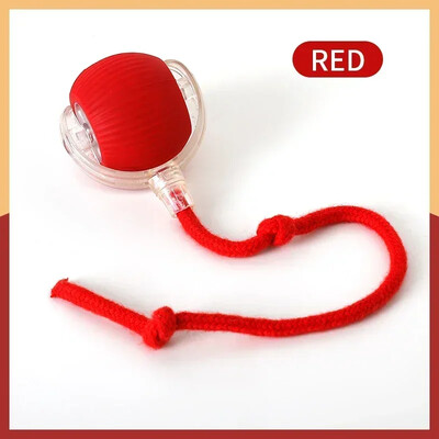 Cat Interactive Ball Toys Auto Rolling Ball Faux Tail Rechargeable Smart Pet Electric Toy Dog Training Cat Imitate Mouse