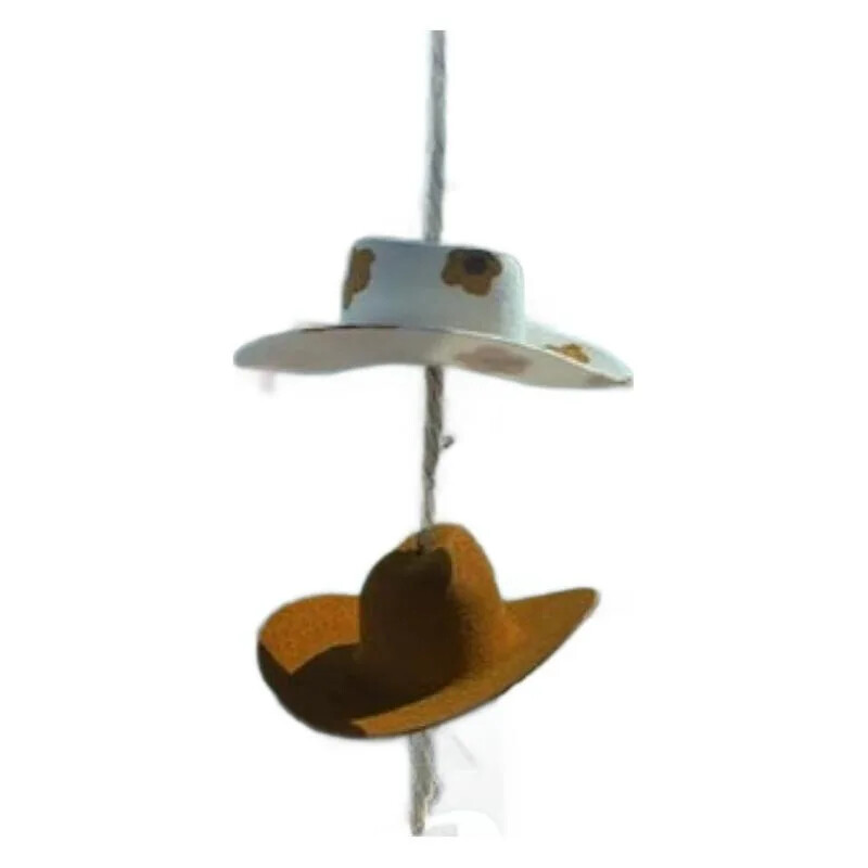 Pălărie de cowboy Decorare mașină Decorație oglindă retrovizoare la țară Decorare mașină Decorații drăguț pentru mini pălărie din pâslă realizate manual Pandantiv