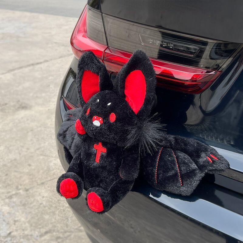 Accesorii auto Montat pe vehicul de pluș decorați pandantiv TikTok aduceți aripa de liliac Feitian iepure jucărie ornamente pentru acoperiș Accesorii pentru portbagaj