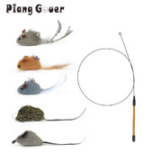 Priedai Pelės pakaitinė galvutė, skirta juokingam kačių lazdelės žaislui varpelio kačių lazdelė kačiuko plunksnų žaislas naminiams gyvūnėliams