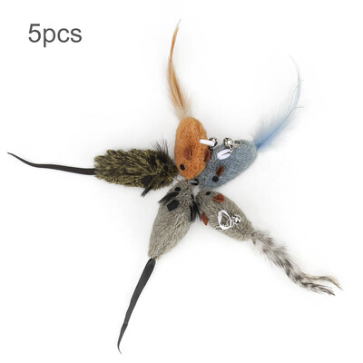 Priedai Pelės pakaitinė galvutė, skirta juokingam kačių lazdelės žaislui varpelio kačių lazdelė kačiuko plunksnų žaislas naminiams gyvūnėliams