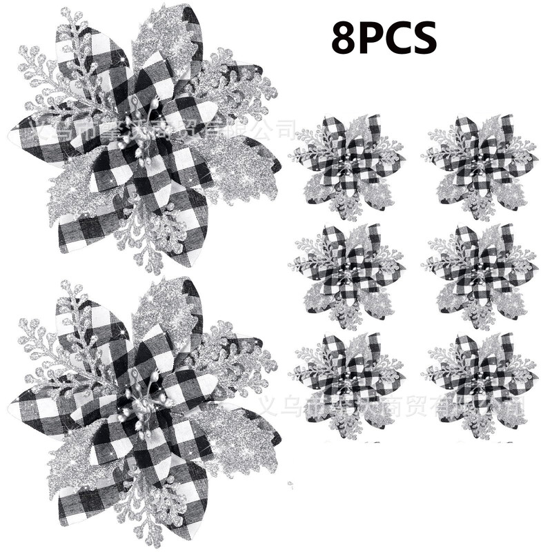 Imituotos kalėdinės gėlės Kalėdų eglutės girliandos rotango papuošalai Prekybos centras Renginys Gamyba Saulės kabantys papuošalai