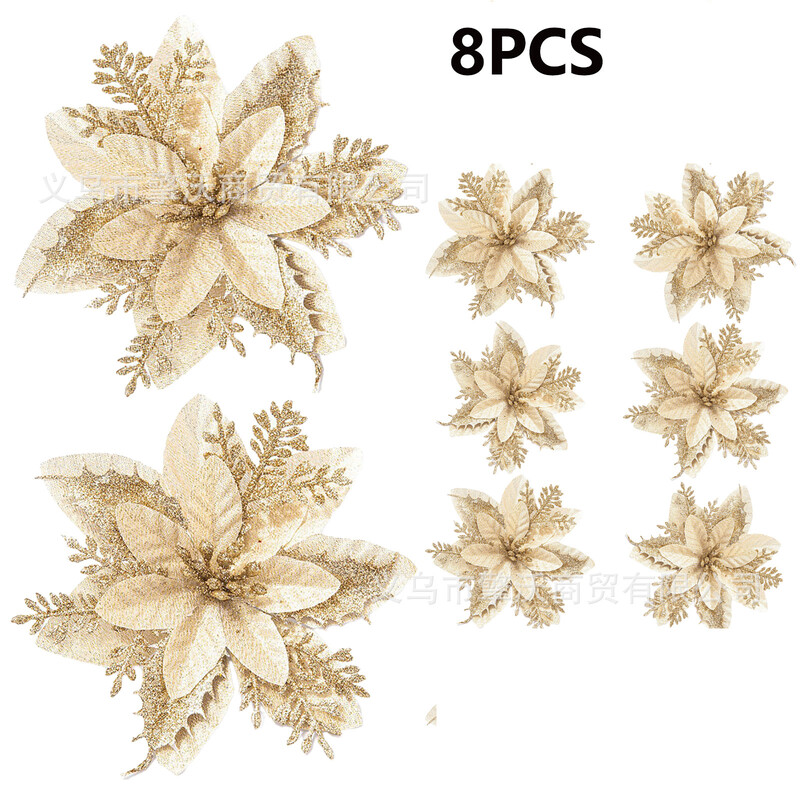 Imituotos kalėdinės gėlės Kalėdų eglutės girliandos rotango papuošalai Prekybos centras Renginys Gamyba Saulės kabantys papuošalai