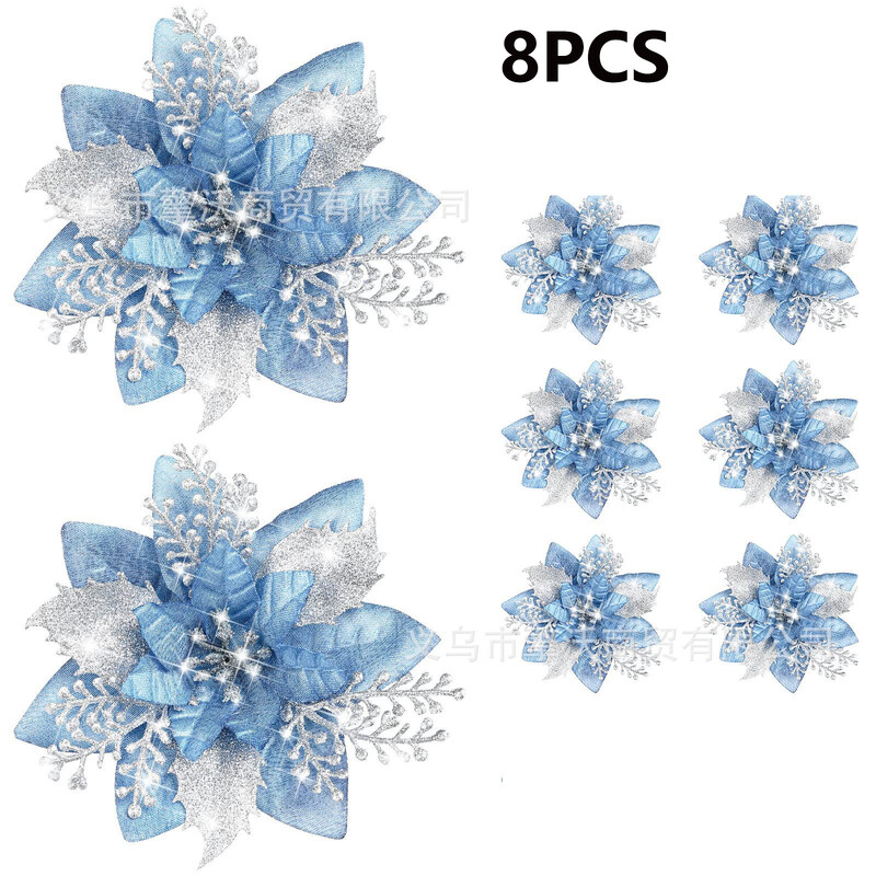 Imituotos kalėdinės gėlės Kalėdų eglutės girliandos rotango papuošalai Prekybos centras Renginys Gamyba Saulės kabantys papuošalai