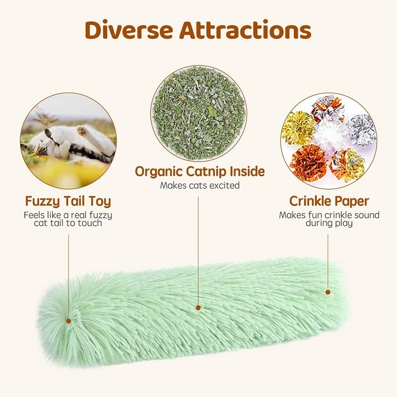 Catnip Jucării pentru pisici Jucării interactive amuzante de pluș, cu sunet pentru animale de companie, pentru pisici, rezistente la mușcături, șlefuirea dinților, pernă de pisică, jucărie pentru animale de companie