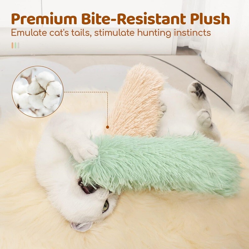 Catnip Jucării pentru pisici Jucării interactive amuzante de pluș, cu sunet pentru animale de companie, pentru pisici, rezistente la mușcături, șlefuirea dinților, pernă de pisică, jucărie pentru animale de companie