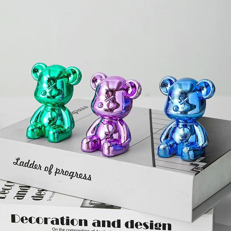 Spalvingas smurtinis lokys automobilio centrinės konsolės papuošalai mielas automobilio interjero dekoravimas personalizuoti stalo papuošalai šaudymo reikmenys