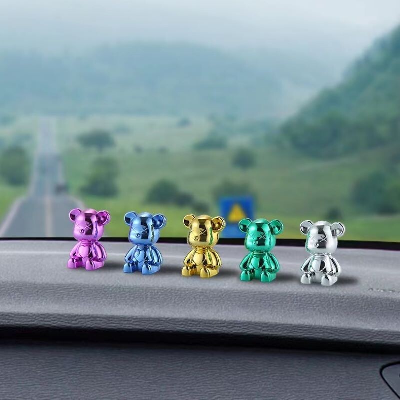 Spalvingas smurtinis lokys automobilio centrinės konsolės papuošalai mielas automobilio interjero dekoravimas personalizuoti stalo papuošalai šaudymo reikmenys