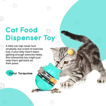 Παιχνίδια για γάτες Funny Cat Teaser Feeder Ball Toy Διαδραστικό Eating Food Dispenser Dispenser Toys For Cats Kitten Pet Supplies