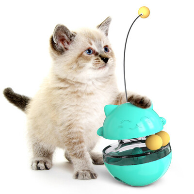 Tumbler Jucării pentru pisici Funny Cat Teaser Feeder Ball Toy Interactiv Mâncare mâncare Dozator de scurgeri Jucării pentru pisici Pisicuțe Produse pentru animale de companie