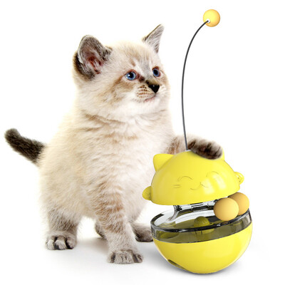 Tumbler Jucării pentru pisici Funny Cat Teaser Feeder Ball Toy Interactiv Mâncare mâncare Dozator de scurgeri Jucării pentru pisici Pisicuțe Produse pentru animale de companie