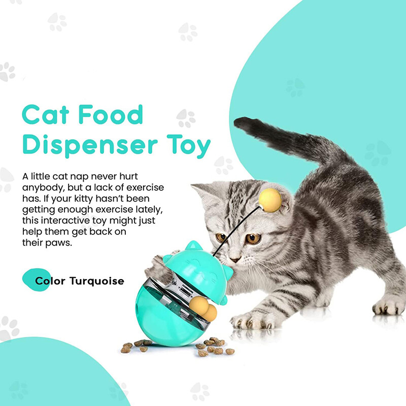 Tumbler Jucării pentru pisici Funny Cat Teaser Feeder Ball Toy Interactiv Mâncare mâncare Dozator de scurgeri Jucării pentru pisici Pisicuțe Produse pentru animale de companie