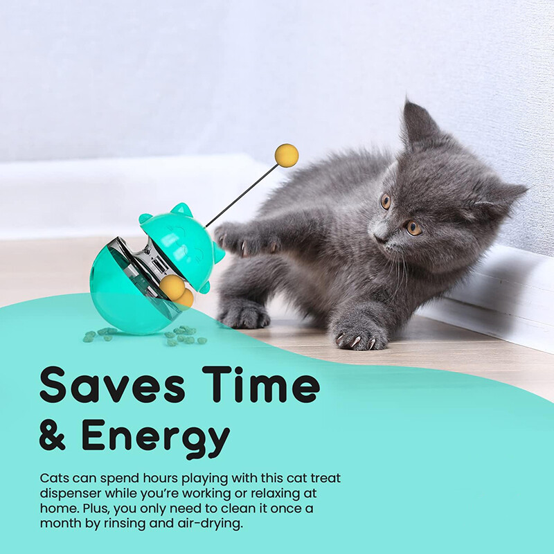 Tumbler Jucării pentru pisici Funny Cat Teaser Feeder Ball Toy Interactiv Mâncare mâncare Dozator de scurgeri Jucării pentru pisici Pisicuțe Produse pentru animale de companie
