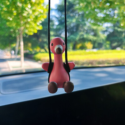 Drăguț ghips flamingo decorare mașină pandantiv leagăn flamingo decorare interioară auto pentru cadouri mașini accesorii auto kawaii