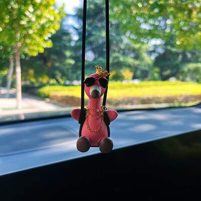 Drăguț ghips flamingo decorare mașină pandantiv leagăn flamingo decorare interioară auto pentru cadouri mașini accesorii auto kawaii