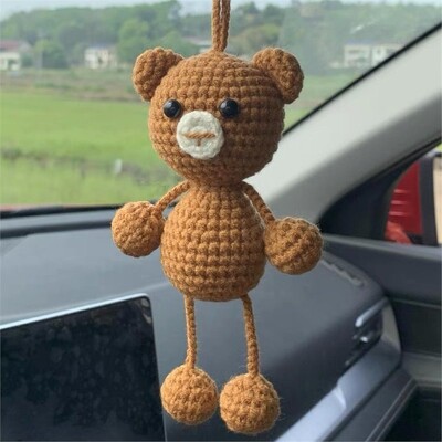 Aranyos autótartozékok, medálok visszapillantó autótükör-dekorációhoz Függő rajzfilm állat kézzel készített horgolt dísz dekorációs ajándék