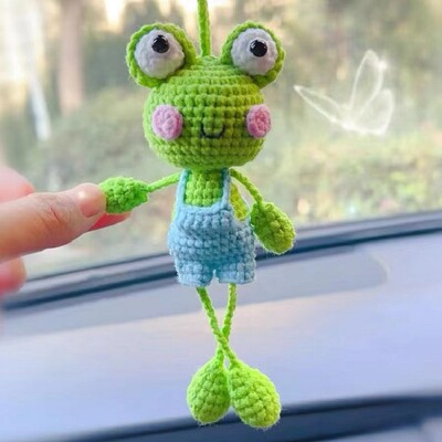 Aranyos autótartozékok, medálok visszapillantó autótükör-dekorációhoz Függő rajzfilm állat kézzel készített horgolt dísz dekorációs ajándék