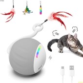 Играчки за котки ATUBAN, Топка за автоматични играчки за котки, Интерактивни играчки за котки за домашни котки, Електрически играчки за котки Вътрешни 2 режима Играчка за топка за котки Подаръци