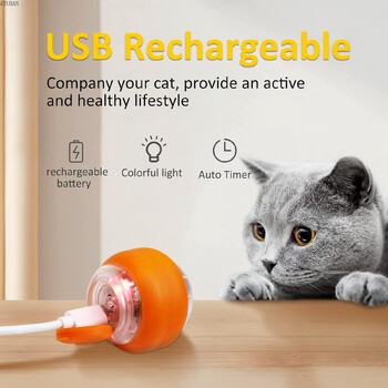 ATUBAN Moving Cat Toy Ball, Moving Activated Cat Toy for Indoor Cat, Interactive Cat Ball, Smart Toy Cat for Exercise Entertainment