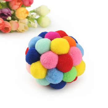 Ball Cat Toy Πολύχρωμο ήχο Παιχνίδι για κατοικίδια Χαριτωμένο αστείο ενσωματωμένο Catnip Ενδιαφέρουσες διαδραστικές προμήθειες για κατοικίδια