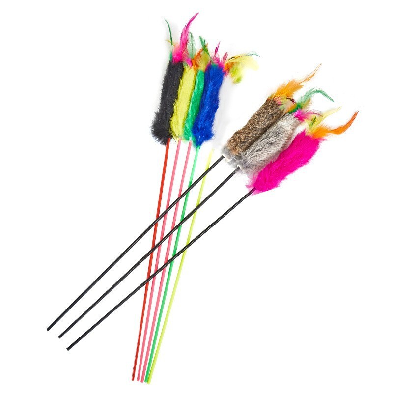1 vnt Kačių žaislas Juokingas žaislas naminiams gyvūnėliams katėms Interaktyvus kačių lazdelė su plunksna kačiuko žaislai atsitiktinių spalvų naminiams gyvūnėliams