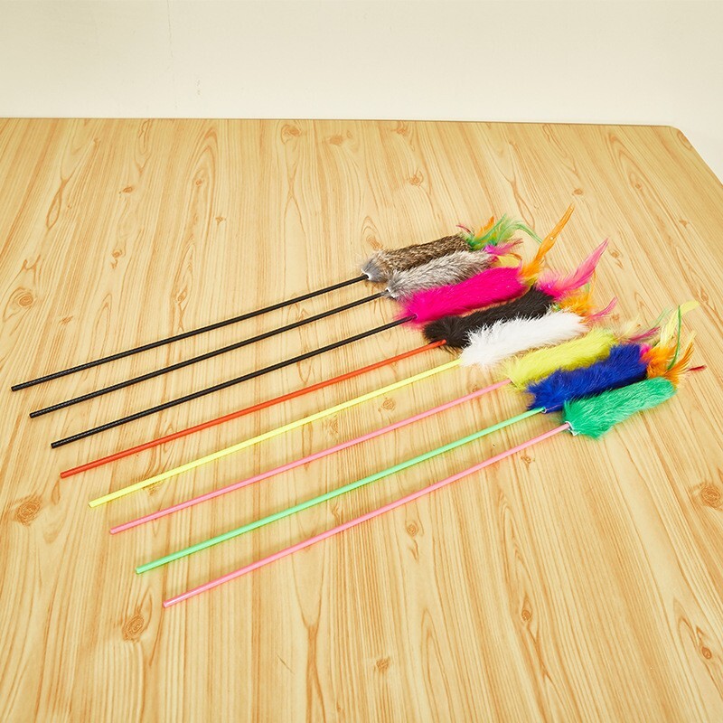 1 vnt Kačių žaislas Juokingas žaislas naminiams gyvūnėliams katėms Interaktyvus kačių lazdelė su plunksna kačiuko žaislai atsitiktinių spalvų naminiams gyvūnėliams