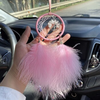 Dream Catcher Car Pendant Feather Creative Interior Rearview Mirror Decor Girl\'s Gift Стенен висулка Подарък Сладки аксесоари за кола