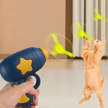 Νέα Cat Toy Pet Interactive Play Cat Dog Training Toy Launcher με 15 τεμ. Flying Disc Mini Catapult Pet Toys Cat Accessories