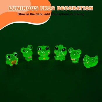 6PCS Fun Luminous Frog Dash Car Διακοσμήσεις Αυτοκινήτου Πίσω όψη καθρέφτης Στολίδι Εσωτερικά αξεσουάρ για το γραφείο στο σπίτι