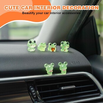 6PCS Fun Luminous Frog Dash Car Διακοσμήσεις Αυτοκινήτου Πίσω όψη καθρέφτης Στολίδι Εσωτερικά αξεσουάρ για το γραφείο στο σπίτι