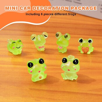 6PCS Fun Luminous Frog Dash Car Διακοσμήσεις Αυτοκινήτου Πίσω όψη καθρέφτης Στολίδι Εσωτερικά αξεσουάρ για το γραφείο στο σπίτι