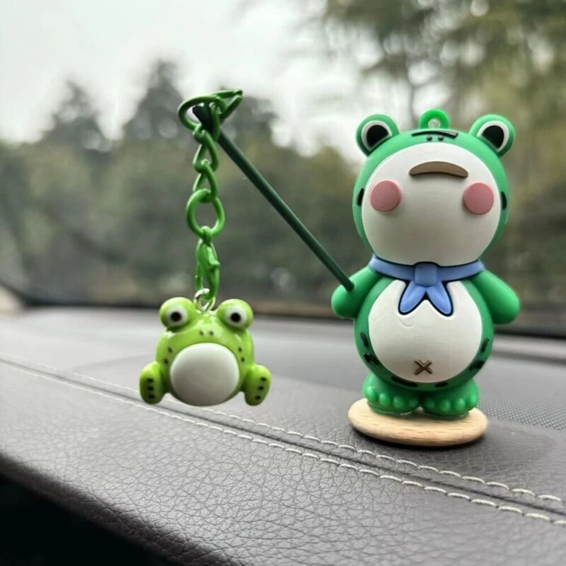 7 vnt Lonely Frog Noctilucent Automobilių aksesuarai Cartoon Car Centre konsolės apdaila Biuro stalas Kompiuterio ekrano apdailaLėlėDovana