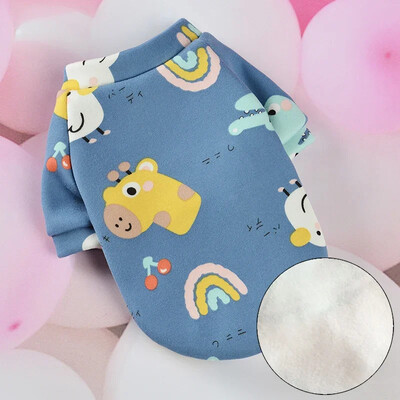 Cute Print Cat Drēbes Uzvalks Pavasara Rudens Silts Fleece Pet Cat Pulovers Kaķiem Kedi Mīksts Kitten Džemperis Sfinksa Apģērbu Apģērbi