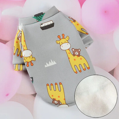 Cute Print Cat Drēbes Uzvalks Pavasara Rudens Silts Fleece Pet Cat Pulovers Kaķiem Kedi Mīksts Kitten Džemperis Sfinksa Apģērbu Apģērbi