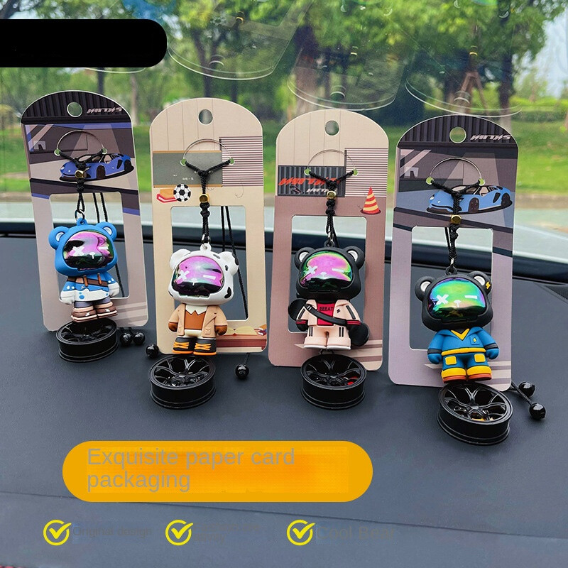 Urs la modă pandantiv montat pe mașină Creativ drăguț rafinat pandantiv mașină pandantiv Decorare Accesorii rafinate