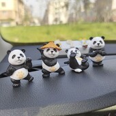 4vnt./komplektas Panda Design Automobilių papuošalai Automobilių Centrinės Konsolės Papuošalai Biuro stalo papuošalai Mažo automobilio interjero apdaila