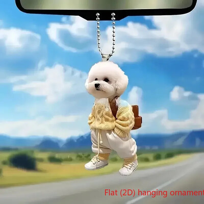 Creativ Puppy Man Rucsac Oglinzi retrovizoare pandantiv Ornamente pentru agățat mașină Accesorii pentru decorarea mașinii Cadouri pentru femei bărbați