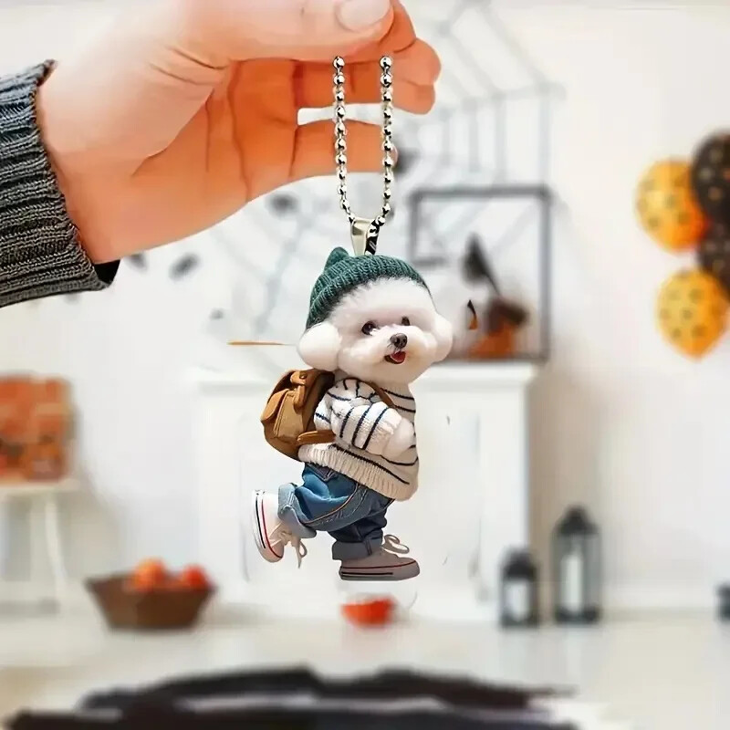 Creativ Puppy Man Rucsac Oglinzi retrovizoare pandantiv Ornamente pentru agățat mașină Accesorii pentru decorarea mașinii Cadouri pentru femei bărbați