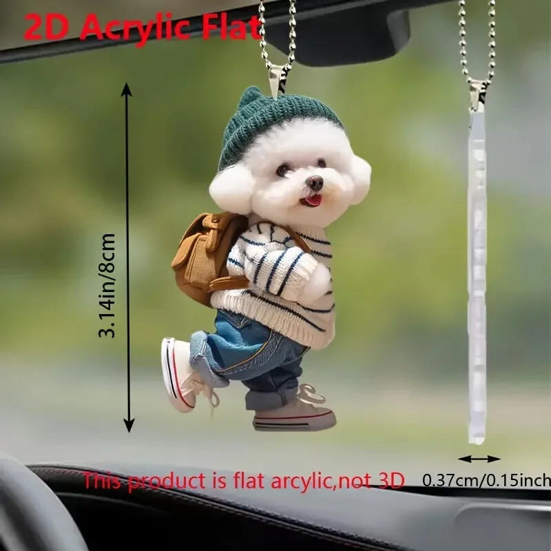 Creativ Puppy Man Rucsac Oglinzi retrovizoare pandantiv Ornamente pentru agățat mașină Accesorii pentru decorarea mașinii Cadouri pentru femei bărbați