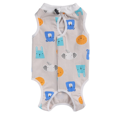 Dzīvnieku apdrukas kaķu sterilizācijas kostīms pret laizīšanu Tīras kokvilnas mājdzīvnieku vestu apģērbs kucēnu kaķu atšķiršanas uzvalkam operācijas atveseļošanai