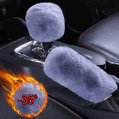 Huse pentru mânerul frânei de mână mașinii Mâner pentru capacul schimbătorului de viteze Manșon de pluș Iarnă moale și caldă Frână de mână Maneta schimbătorului de viteze Decor interior