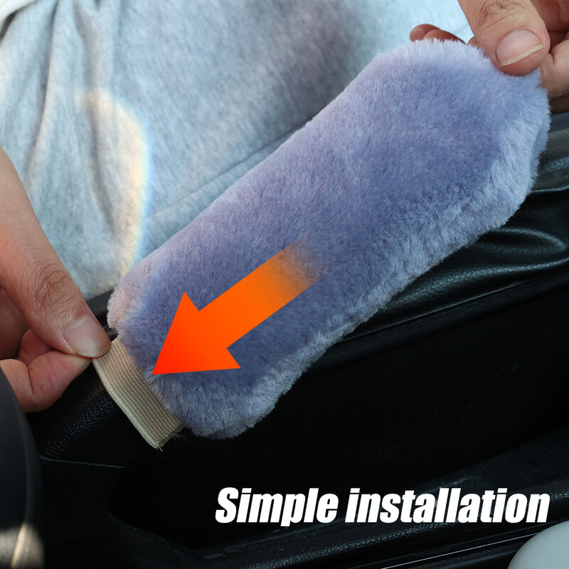 Huse pentru mânerul frânei de mână mașinii Mâner pentru capacul schimbătorului de viteze Manșon de pluș Iarnă moale și caldă Frână de mână Maneta schimbătorului de viteze Decor interior