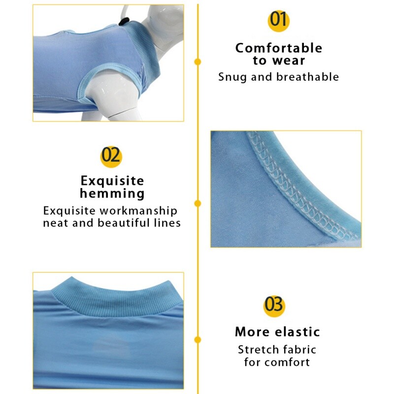 Costum de recuperare pentru pisici Salopetă Îngrijire Pisicuță de companie Anti mușcătură Preveni lipirea după operație Purtare Vestă Înțărcare Cămașă cu fundul