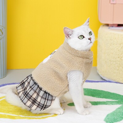 Iarnă caldă rochie pisică haină îngroșat pisică costum bumbac cățeluș pisoi haine pisici pentru pisici