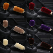 Jaunas automašīnas rokas bremžu roktura pārsegi pārnesumu pārslēgšanas kloķa vāka rokturis plīša uzmava Ziemas mīksta silta rokas bremze salona pārnesumu pārslēgšanas apkakles