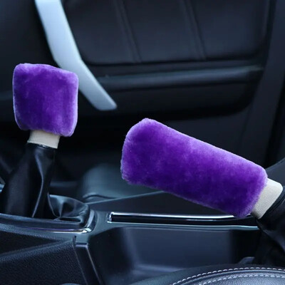 Jaunas automašīnas rokas bremžu roktura pārsegi pārnesumu pārslēgšanas kloķa vāka rokturis plīša uzmava Ziemas mīksta silta rokas bremze salona pārnesumu pārslēgšanas apkakles