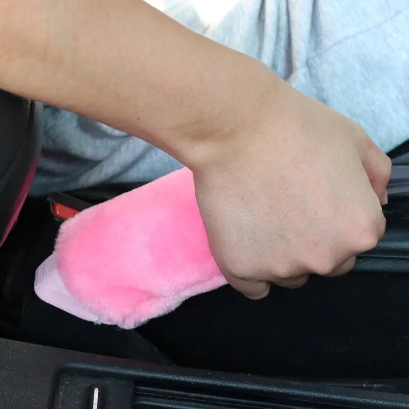 Jaunas automašīnas rokas bremžu roktura pārsegi pārnesumu pārslēgšanas kloķa vāka rokturis plīša uzmava Ziemas mīksta silta rokas bremze salona pārnesumu pārslēgšanas apkakles