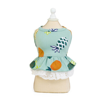 Rochie de vară din bumbac pentru pisici Fusta drăguț ananas imprimeu cireșe haine pentru animale de companie Rochii pentru pisici Sphynx Dog kedi elbisesi ropa para gatos