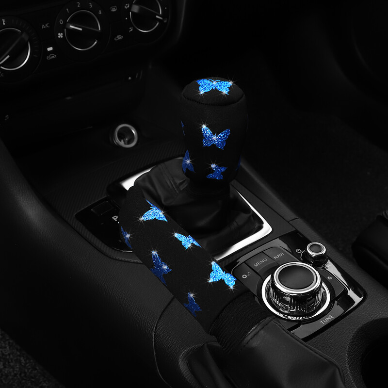 2-osaline Butterfly kangast välklamp Blingbling auto käsipiduri komplekt Käepideme komplekt manuaalkäigukast Üldised autotarbed